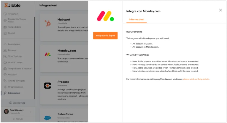 Integrations monday.com